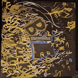 Abstract Black and Gold Art Piece